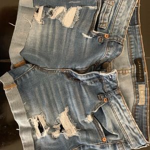 Ripped jean shorts